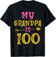 Hearts 100th Bday For Grandpa From Grandchild T-Shirt - T-Shirt | Black