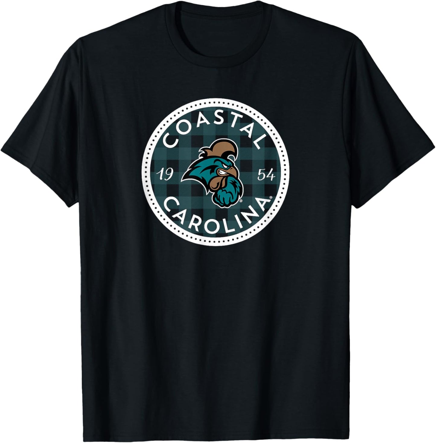 Coastal Carolina University CCU Checkered T-Shirt - T-Shirt | Black