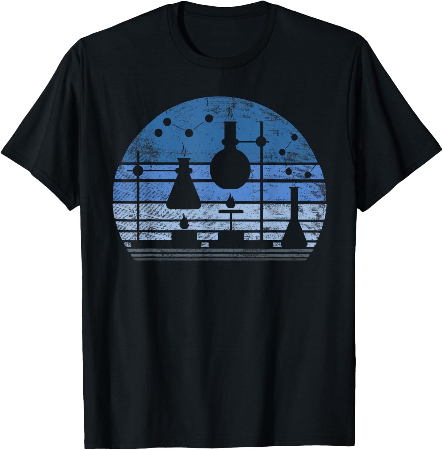 Chemist Scientist Gift Funny Retro Test Tube Flask Chemistry T-Shirt - T-Shirt | Black