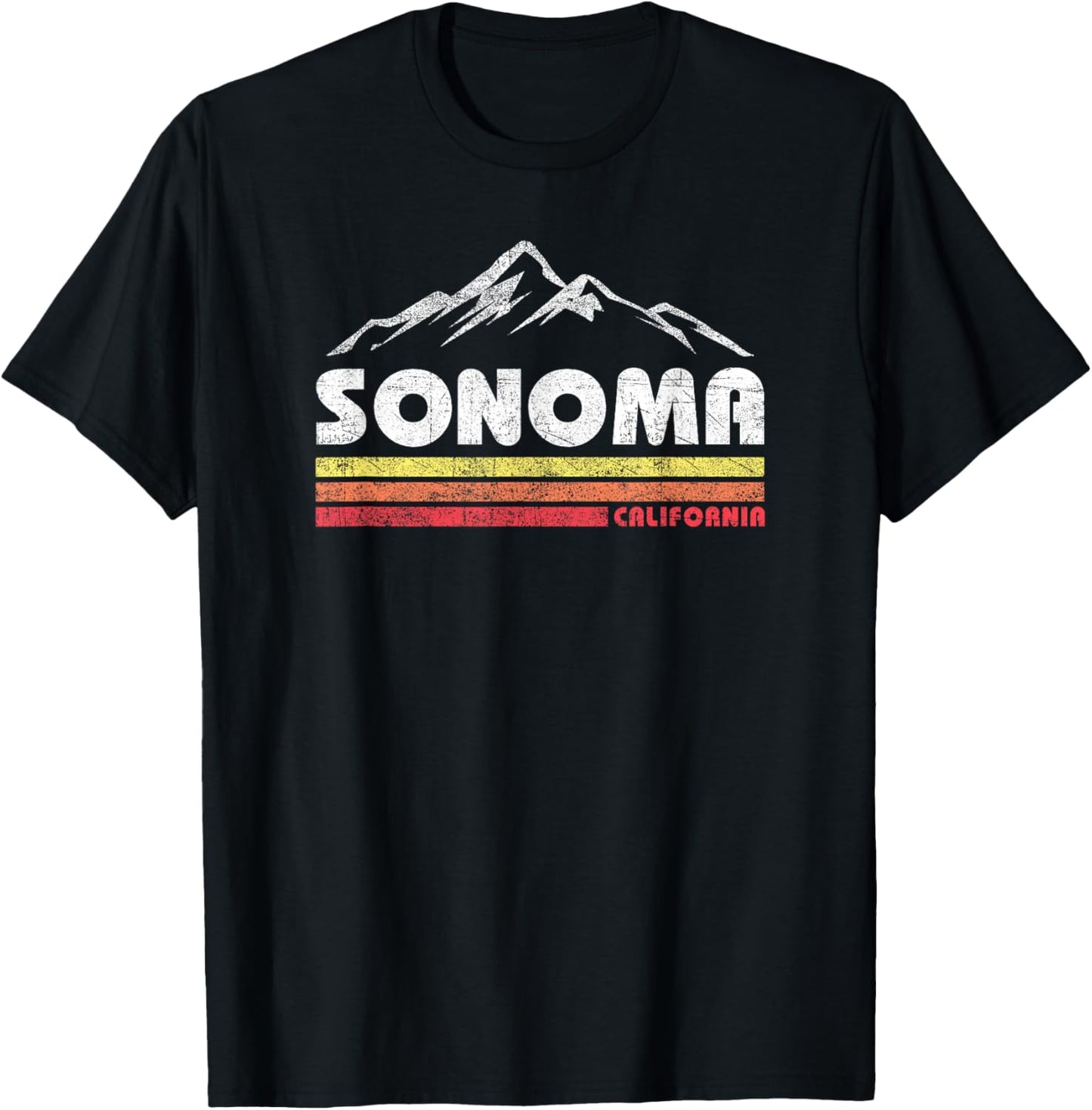 Vintage Sonoma California Souvenir Retro Mountain T-Shirt - T-Shirt | Black