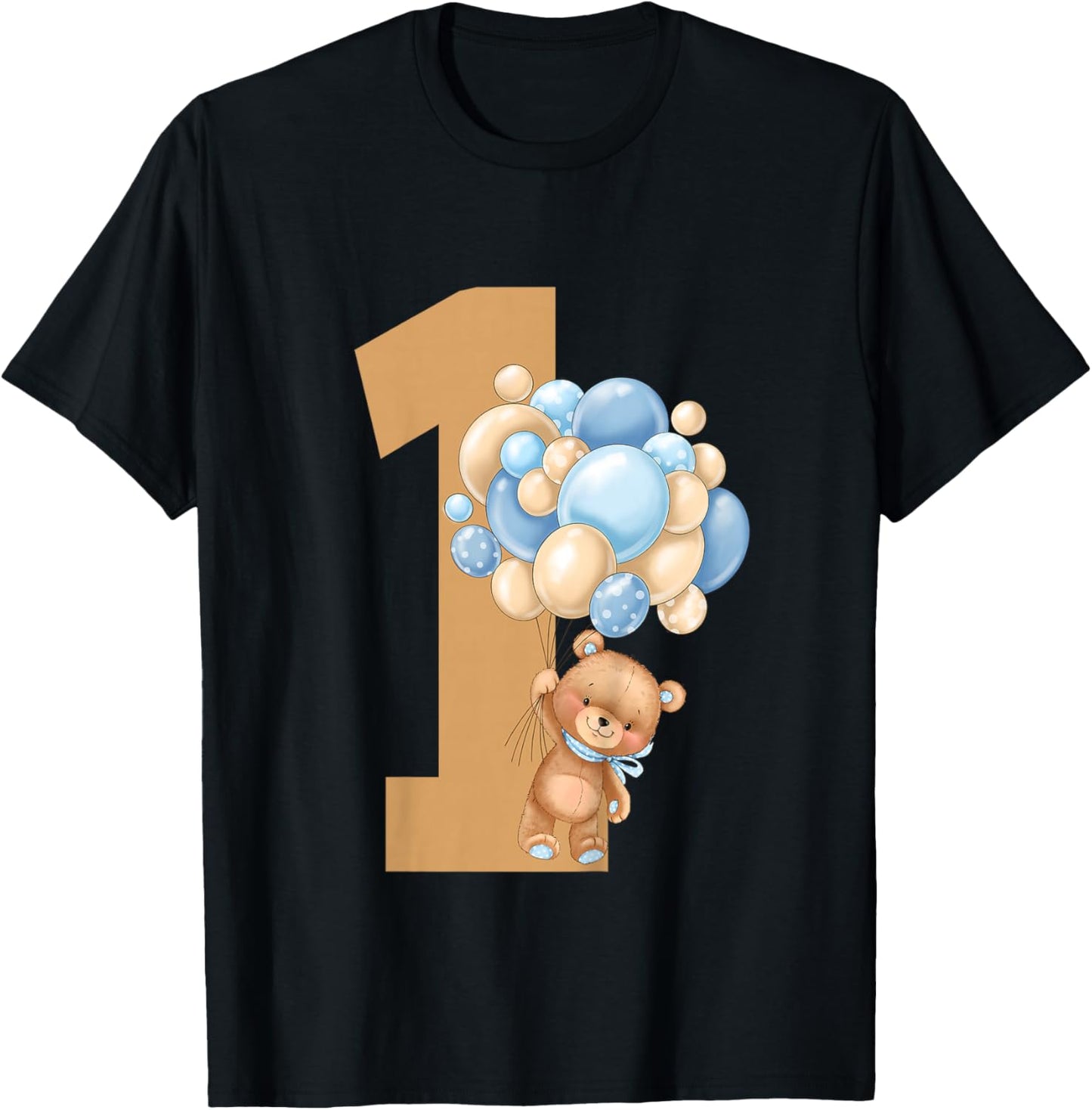 Beary First Birthday Teddy Bear 1st Birthday Boy Matching T-Shirt - T-Shirt | Black