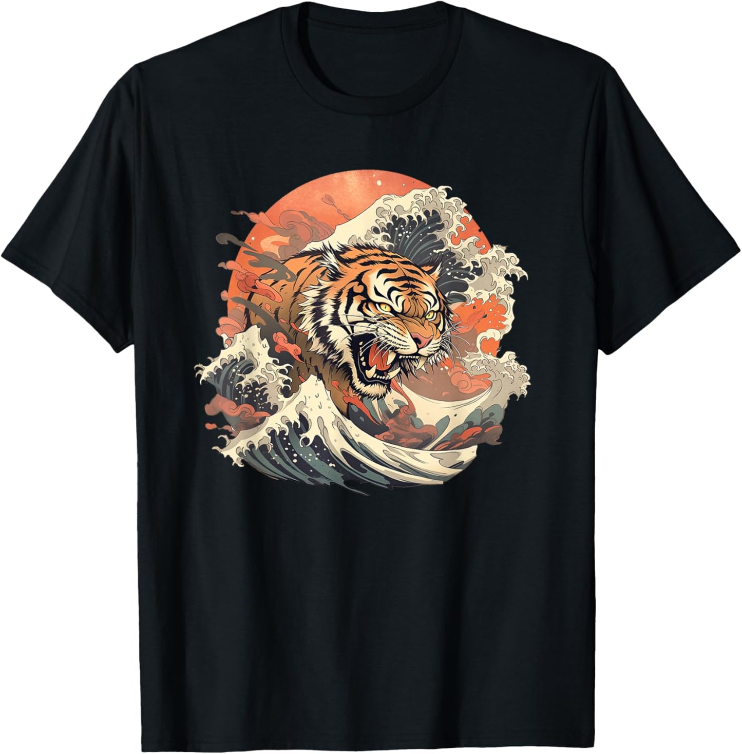 Asian inspired vintage style 80s retro Japanese Tiger T-Shirt - T-Shirt | Black