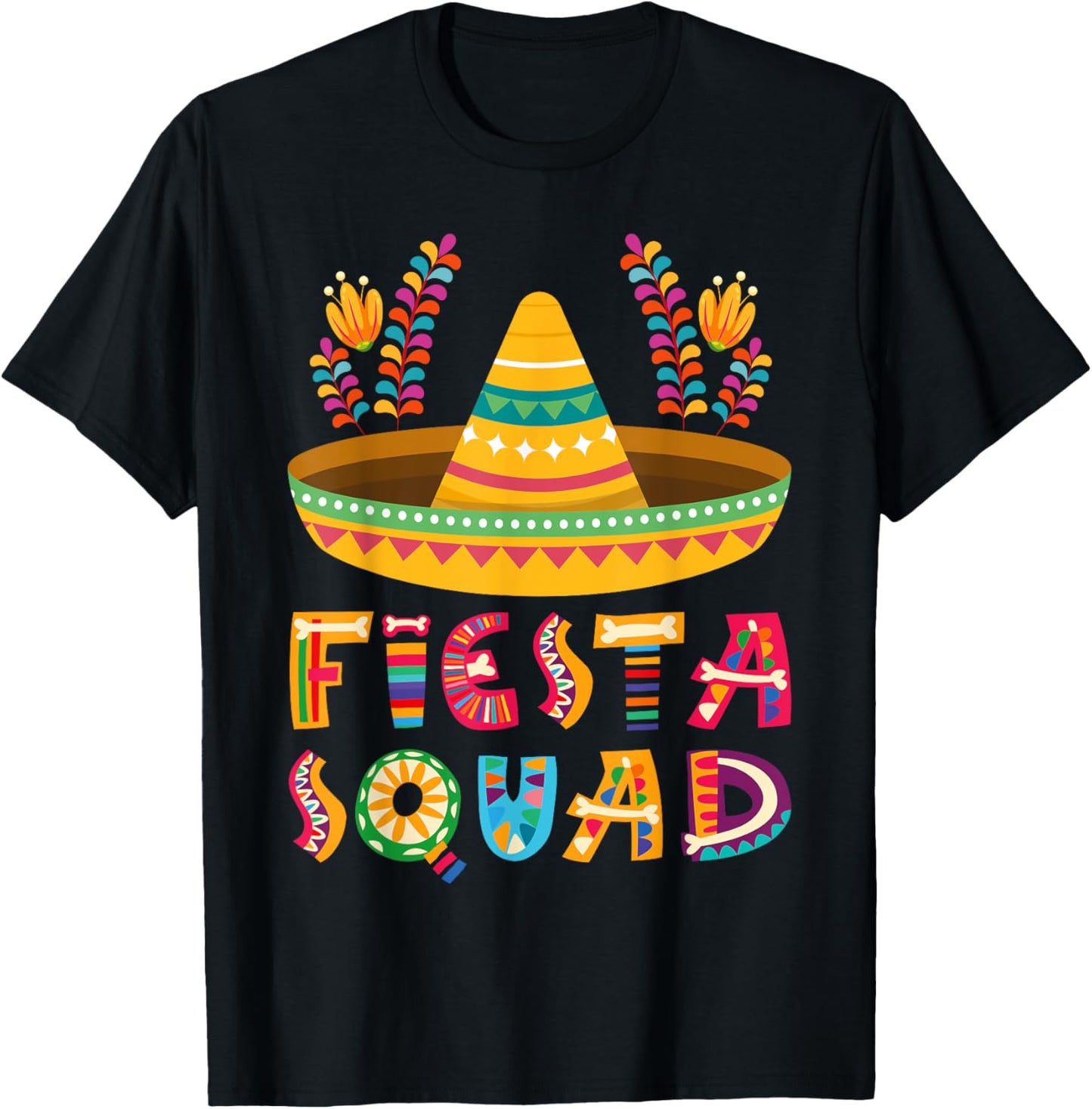 Cinco de Mayo , Fiesta Squad Mexican Party Cinco de mayo T-Shirt - T-Shirt | Black