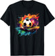 Soccer Color Graffiti Ball Sport T-Shirt - T-Shirt | Black