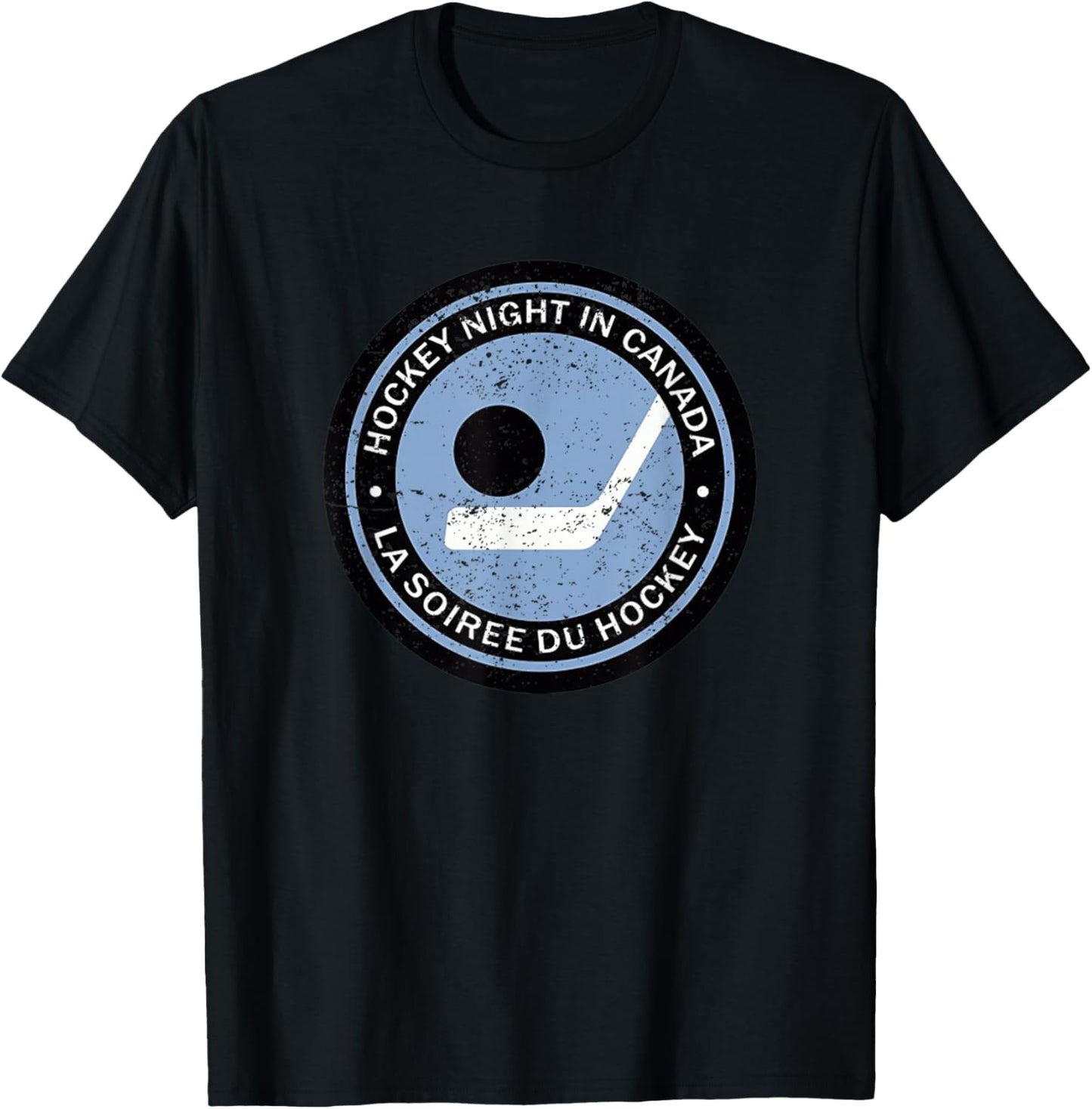 Vintage Retro Hockey Night in Canada Hockey Player Team T-Shirt - T-Shirt | Black
