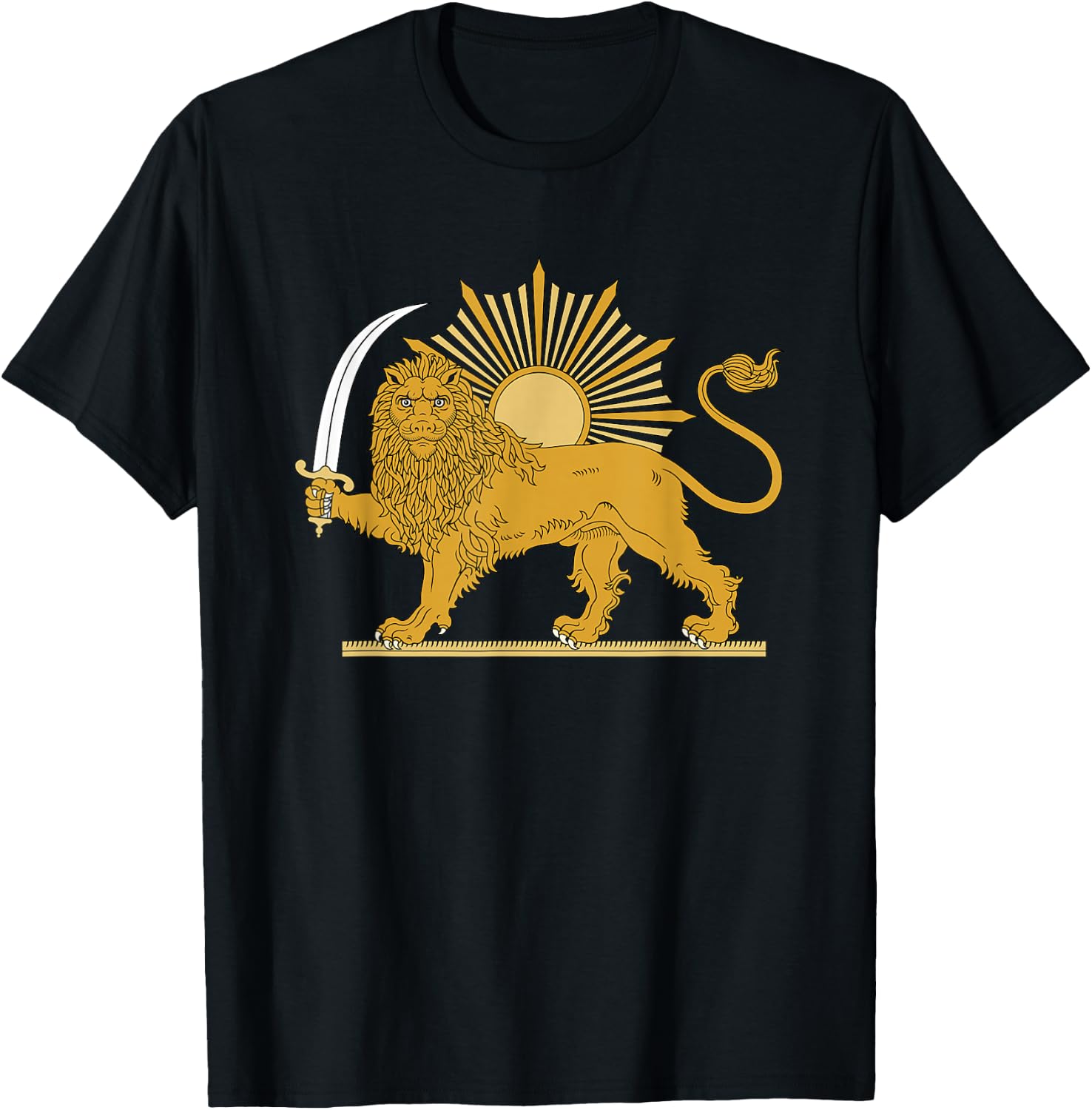 Persian Lion and Sun Pahlavi Dynasty - Shir o Khorshid T-Shirt - T-Shirt | Black