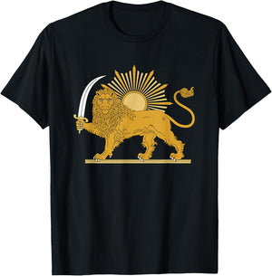 Persian Lion and Sun Pahlavi Dynasty - Shir o Khorshid T-Shirt - T-Shirt | Black