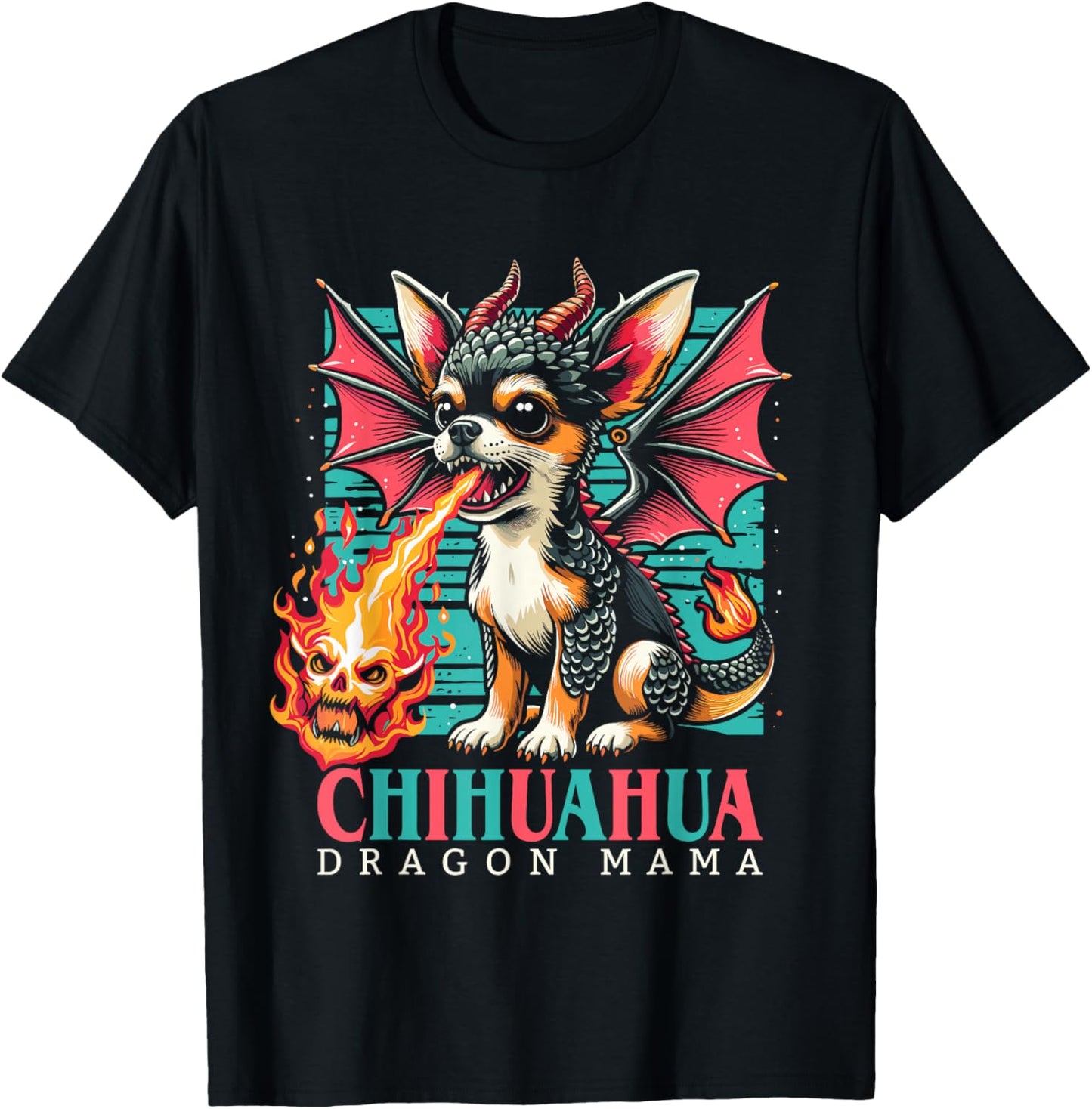 Chihuahua Dog Mama Funny Lap Dragon Women, Girls T-Shirt - T-Shirt | Black