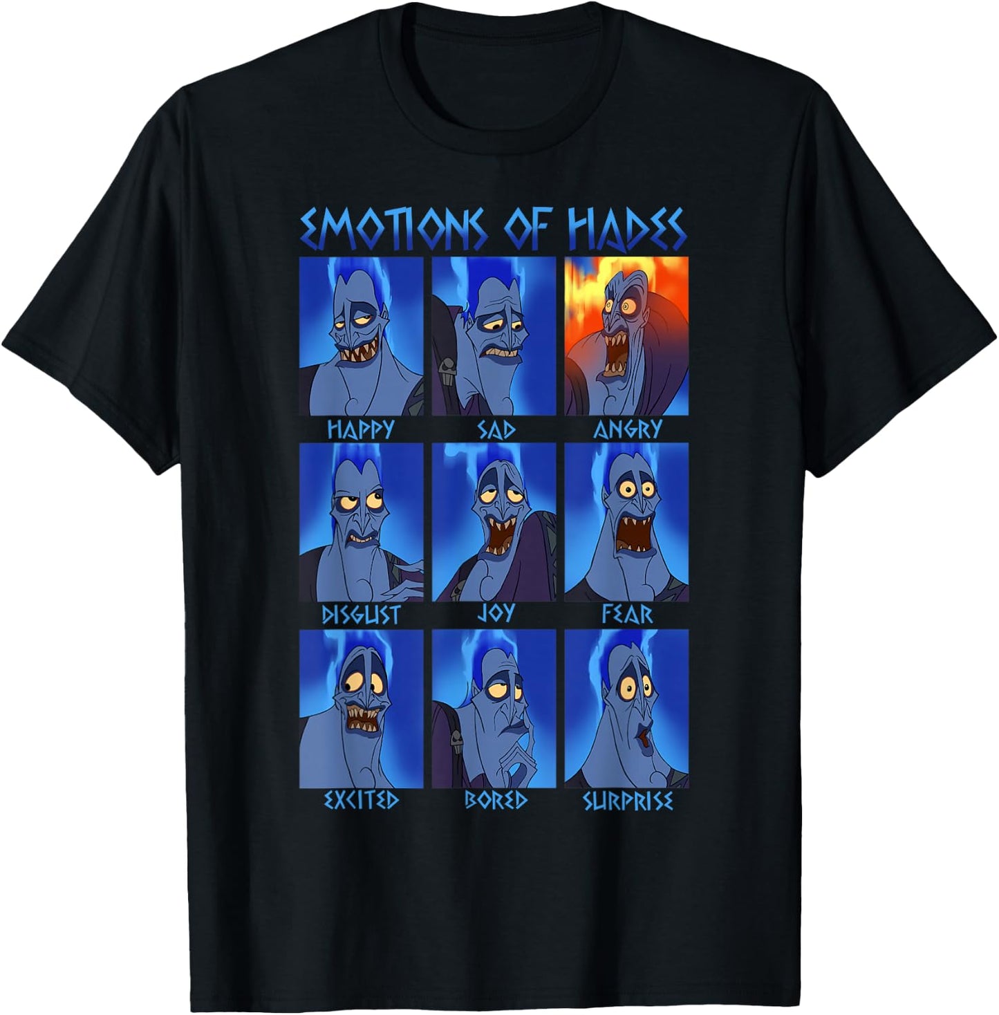 Disney Hercules Hades Emotions Graphic Small T-Shirt - T-Shirt | Black