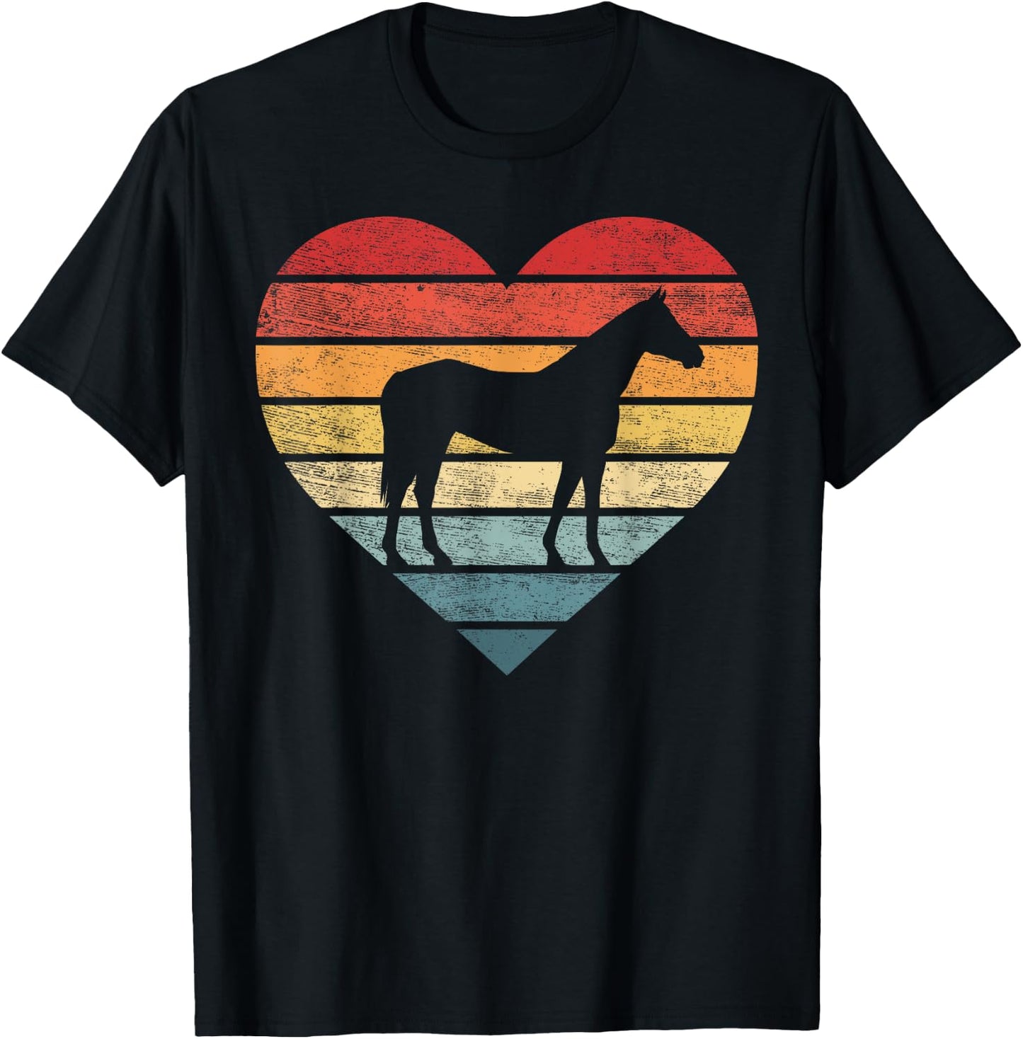 Horse Lover Gifts Horseback Riding Equestrian Retro Vintage T-Shirt - T-Shirt | Black