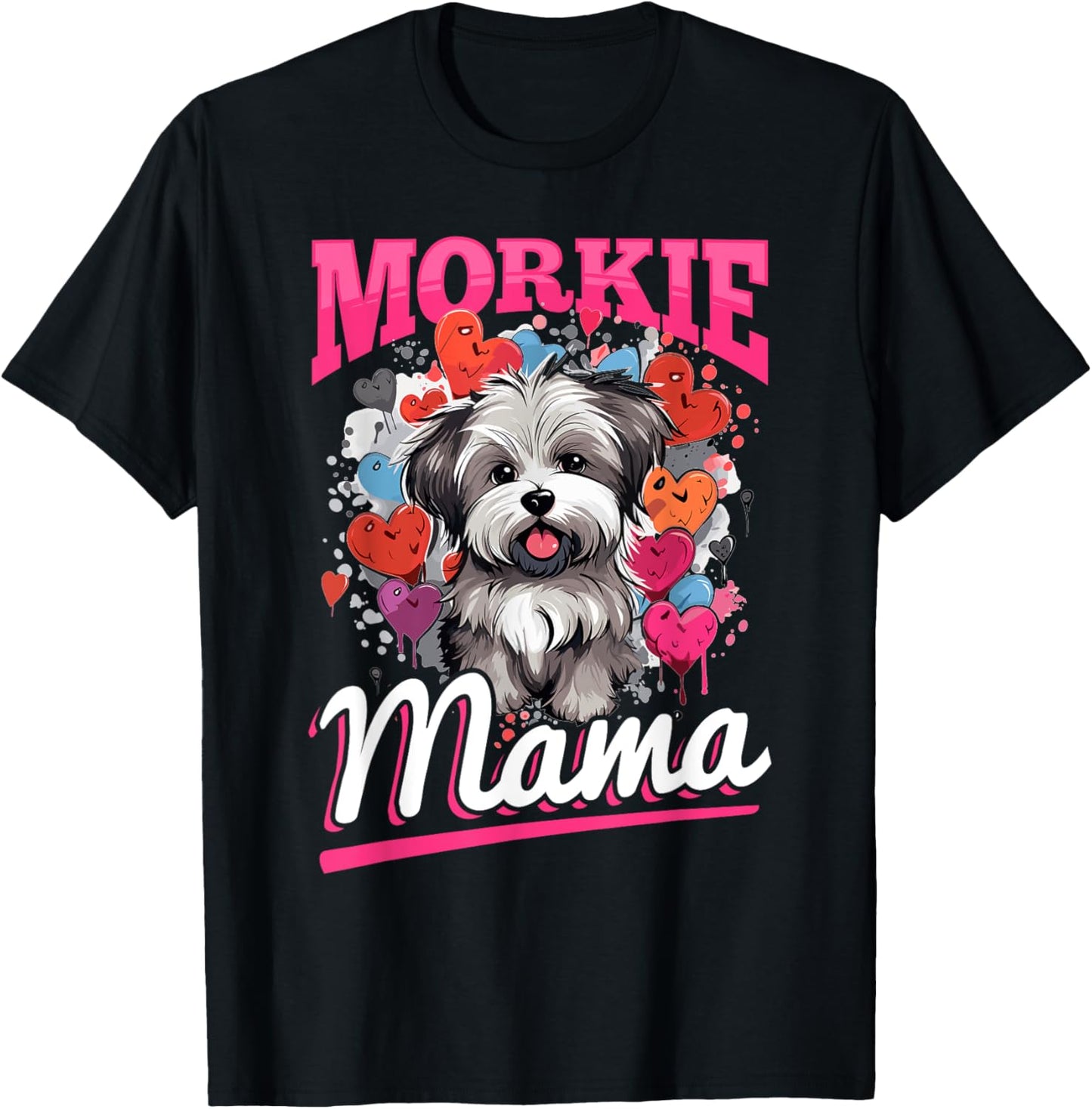 Morkie Dog Breed Pet Morkie Mama Women Girls Kids T-Shirt - T-Shirt | Black