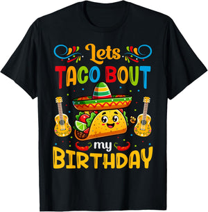 Let's Taco About My Birthday Taco Birthday Taco Lovers Boys T-Shirt - T-Shirt | Black