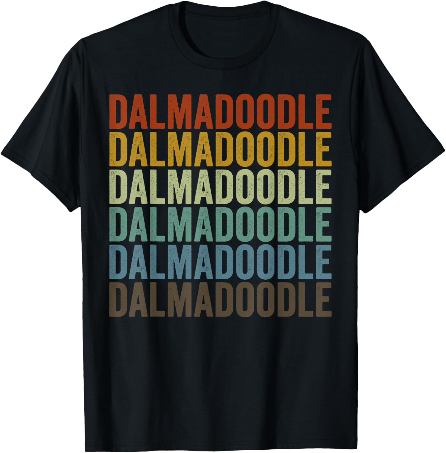 Dalmadoodle Retro T-Shirt - T-Shirt | Black