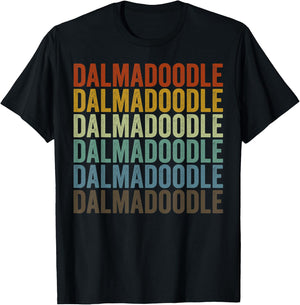 Dalmadoodle Retro T-Shirt - T-Shirt | Black