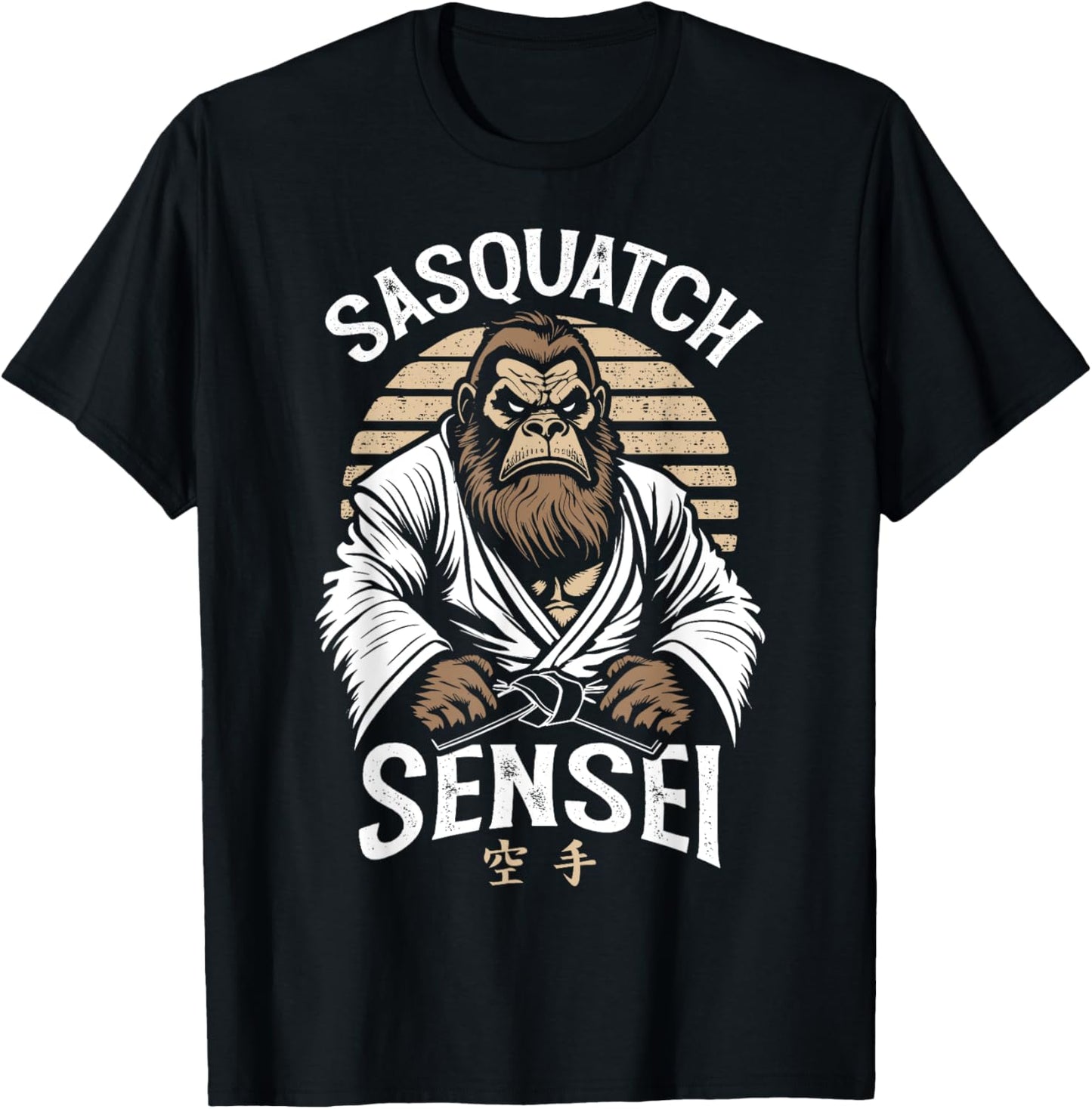 Karate Warrior Legend Sasquatch Sensei Bigfoot Martial Arts T-Shirt - T-Shirt | Black