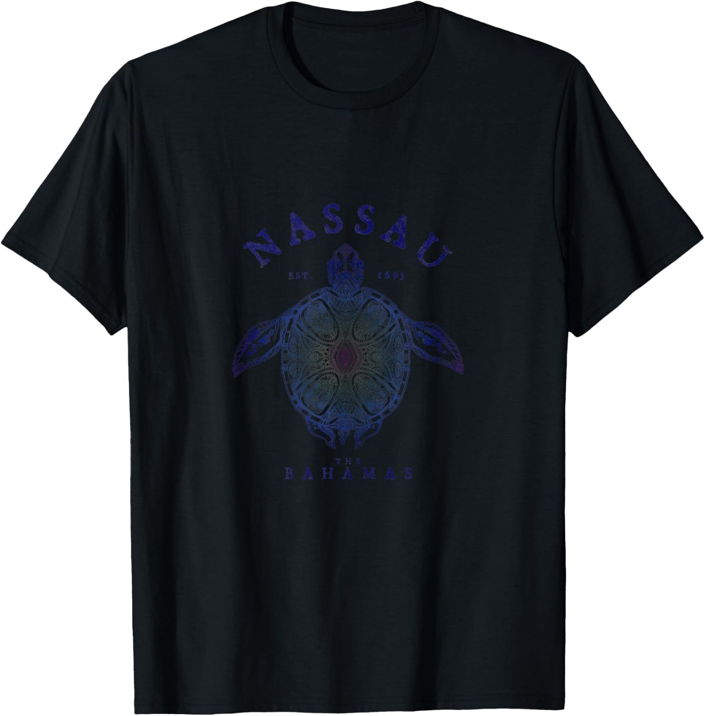 Nassau Bahamas Tortoise Turtle Tribal Diving Fishing T-Shirt - T-Shirt | Black