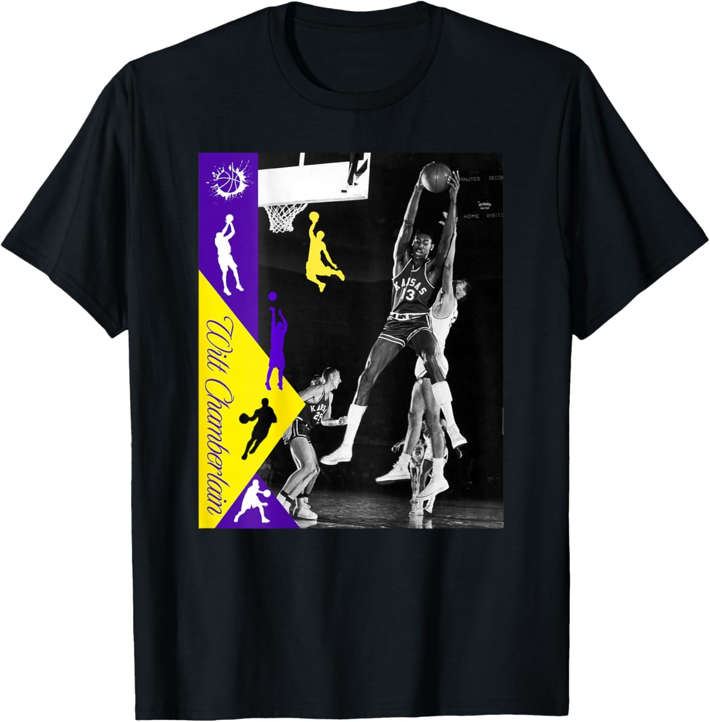 Wilt Chamberlain_NBA_002_Back Printed T-Shirt - T-Shirt | Black