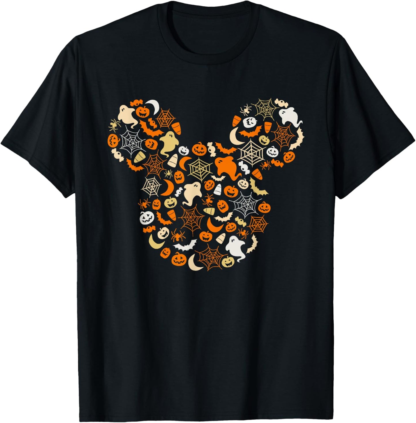 Disney Mickey Mouse Halloween Ghosts Pumpkins Spiders Small T-Shirt - T-Shirt | Black