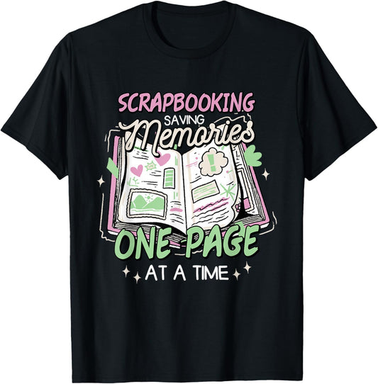 Scrapbooking & Crafty Scrapbook Enthusiast Design -Adults , Black, Small, Short Sleeve, , Modern Scrapbooking, Lover, Birthday T-Shirt - T-Shirt | Black