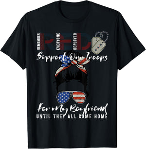 On Friday We Wear Red Friday Military US Flag For Boyfriend T-Shirt - T-Shirt | Black