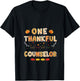 One Thankful School Counselor Thanksgiving Fall Counselor V-Neck T-Shirt - T-Shirt | Black