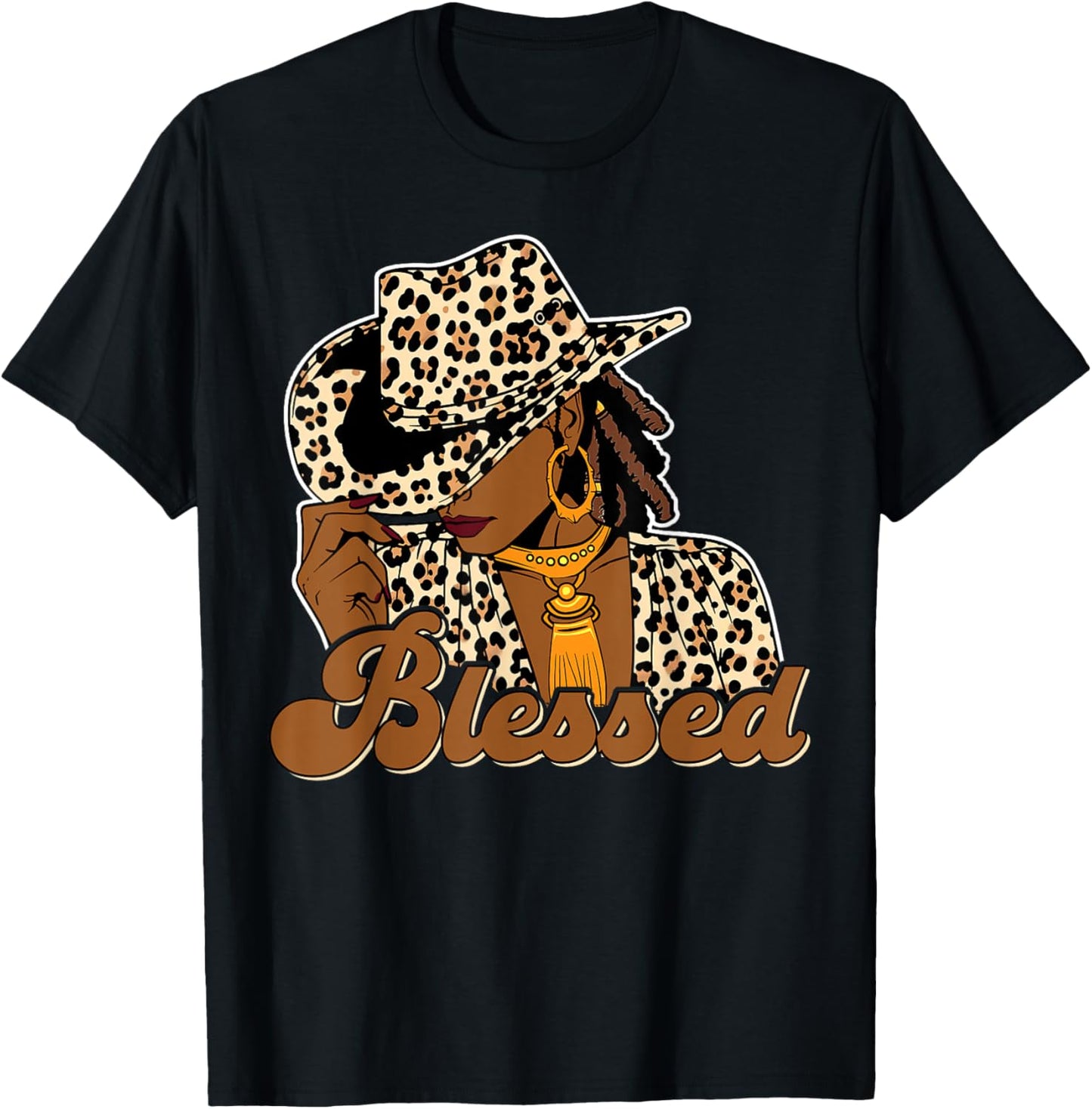 Blessed Cowgirl Black Western Swag African Christian Woman T-Shirt - T-Shirt | Black