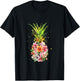 Pineapple Aloha Beaches Hawaiian Flowers Hawaii Summer Gifts T-Shirt - T-Shirt | Black