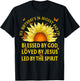 Blessed By God August Birthday Sunflower Christian T-Shirt - T-Shirt | Black