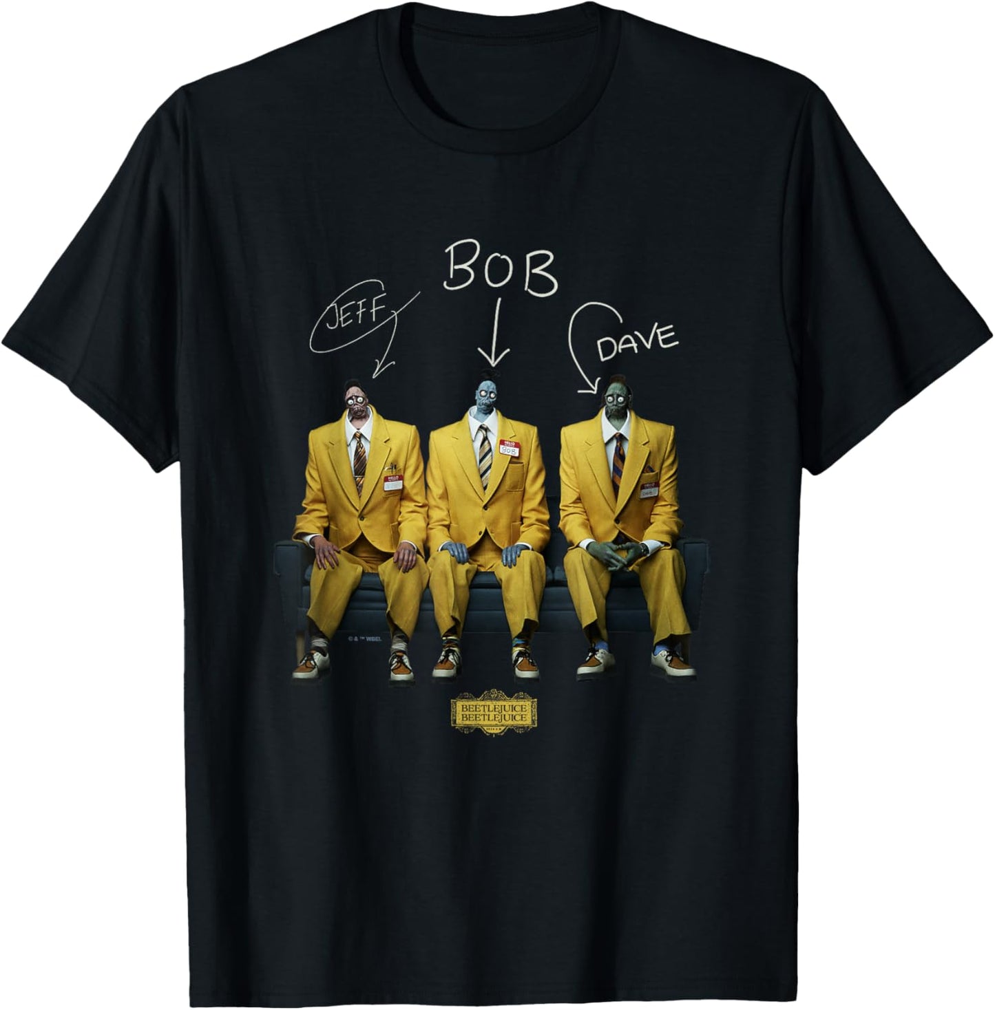 Beetlejuice Beetlejuice Jeff Bob & Dave Shrunken Heads T-Shirt - T-Shirt | Black