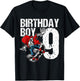 9 Year Old Skateboard Birthday Skateboarding Skate 9th Gift T-Shirt - T-Shirt | Black