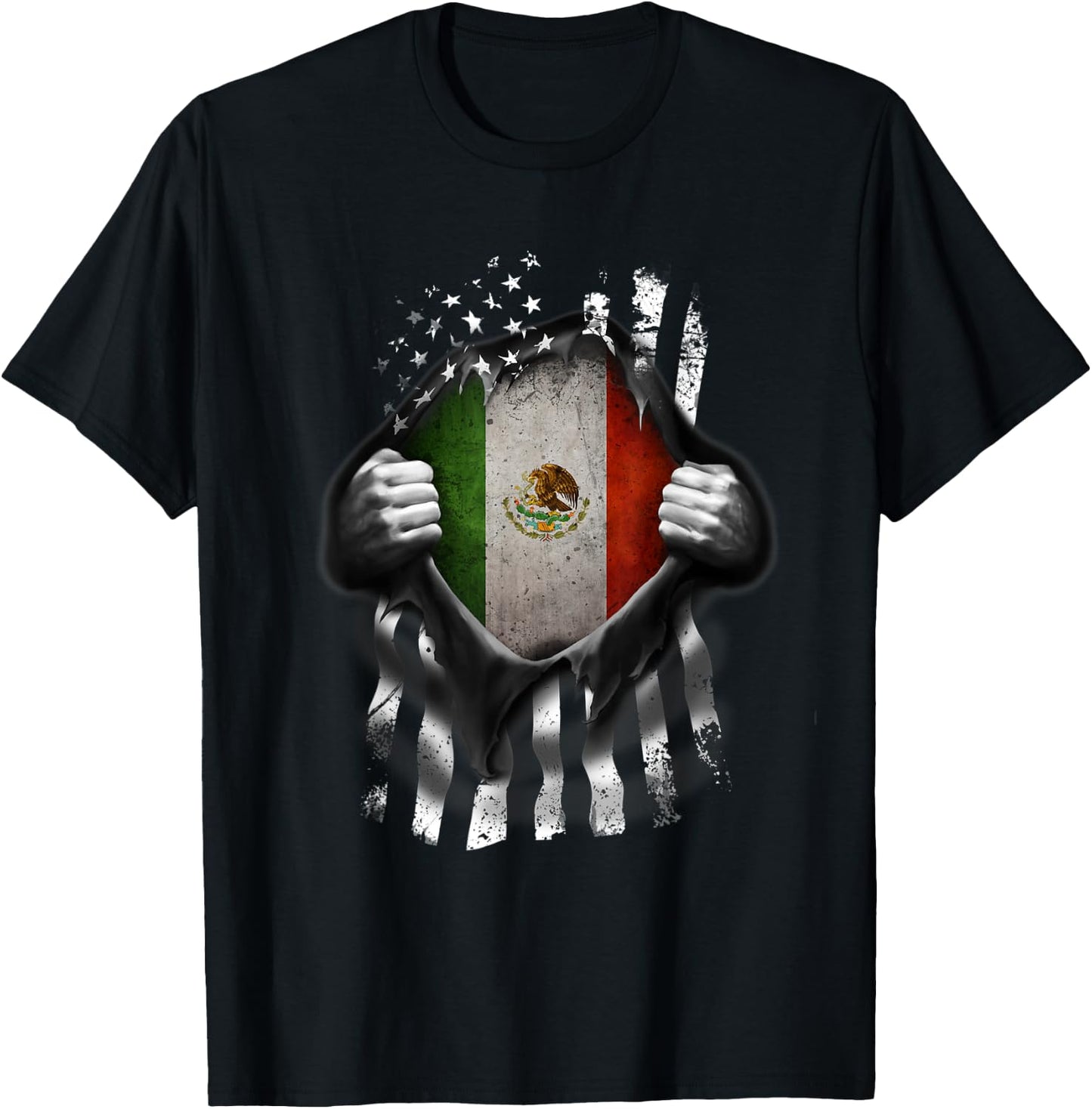 Mexico USA Flag Mexican American Kids Men T-Shirt - T-Shirt | Black
