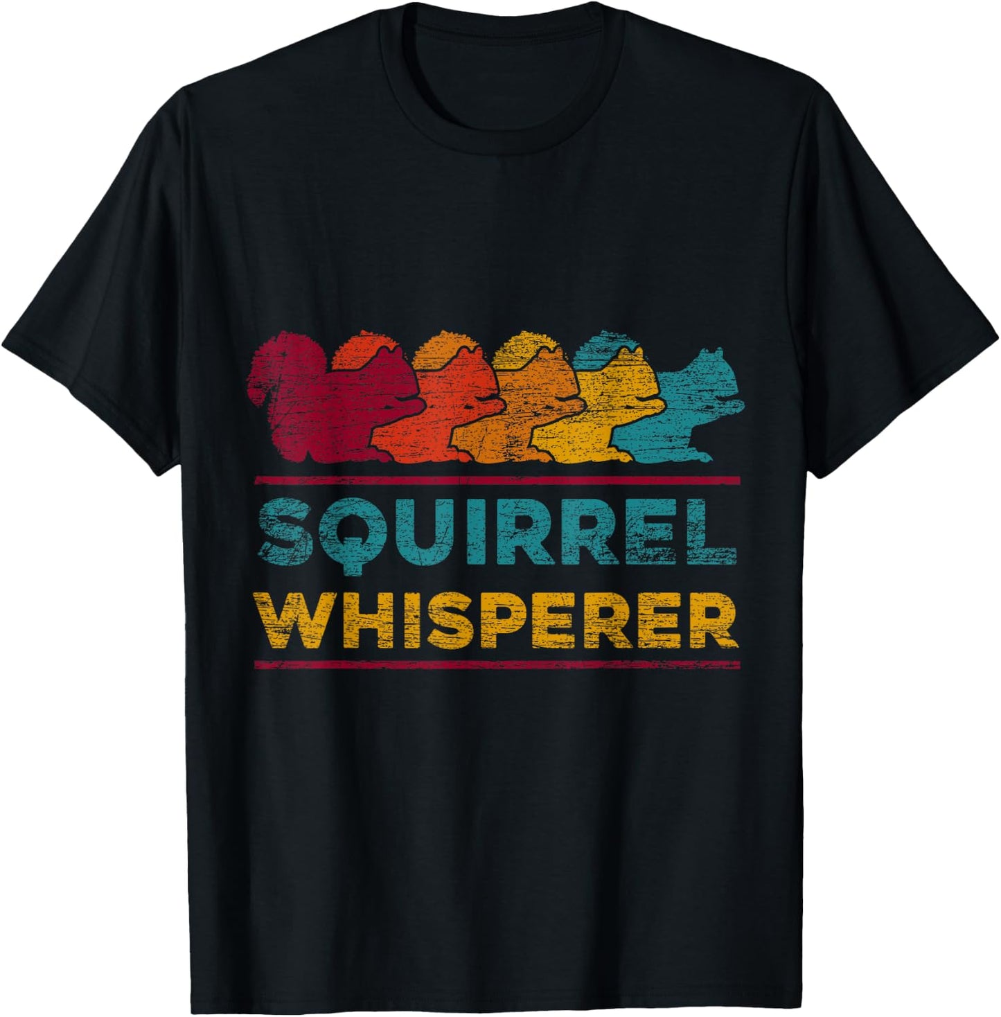 Vintage Squirrel Lover - Squirrel Whisperer Squirrel T-Shirt - T-Shirt | Black
