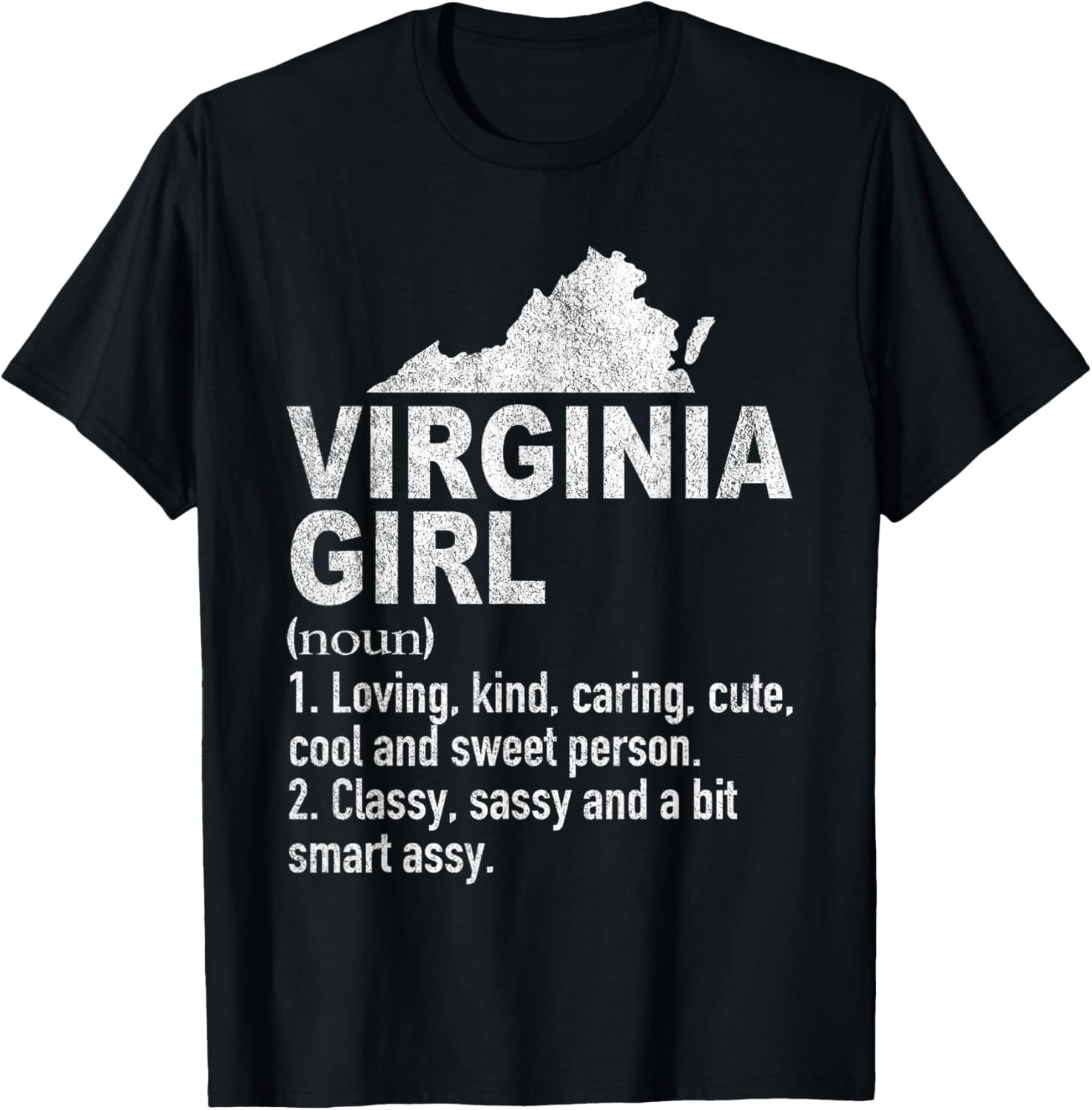 Virginia Girl Definition Funny Hometown Home Virginia T-Shirt - T-Shirt | Black