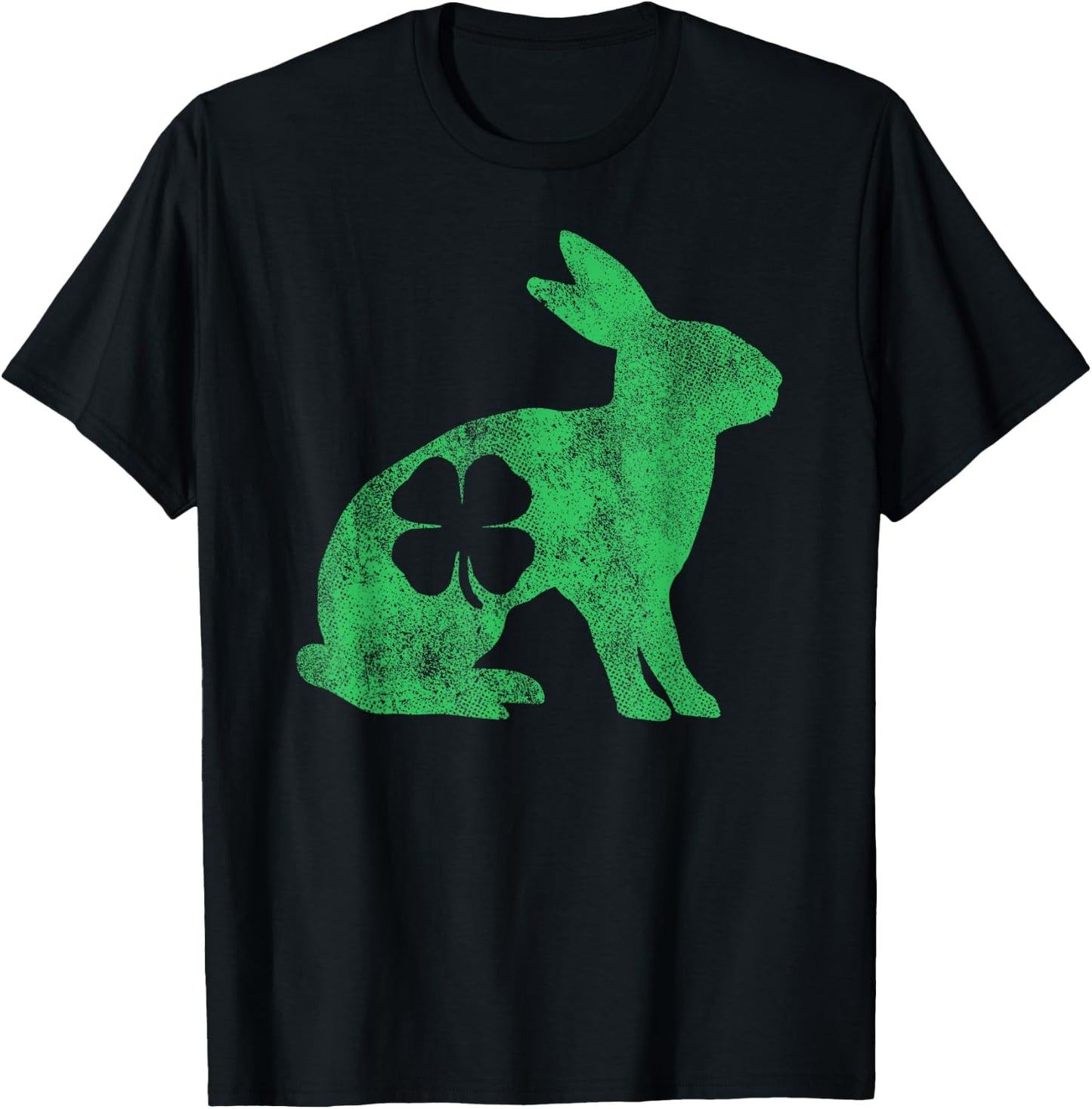 St. Patrick's Day Rabbit Bunny Irish Green Shamrock Gift T-Shirt - T-Shirt | Black