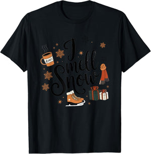 I Smell Snow Christmas Winter T-Shirt - T-Shirt | Black