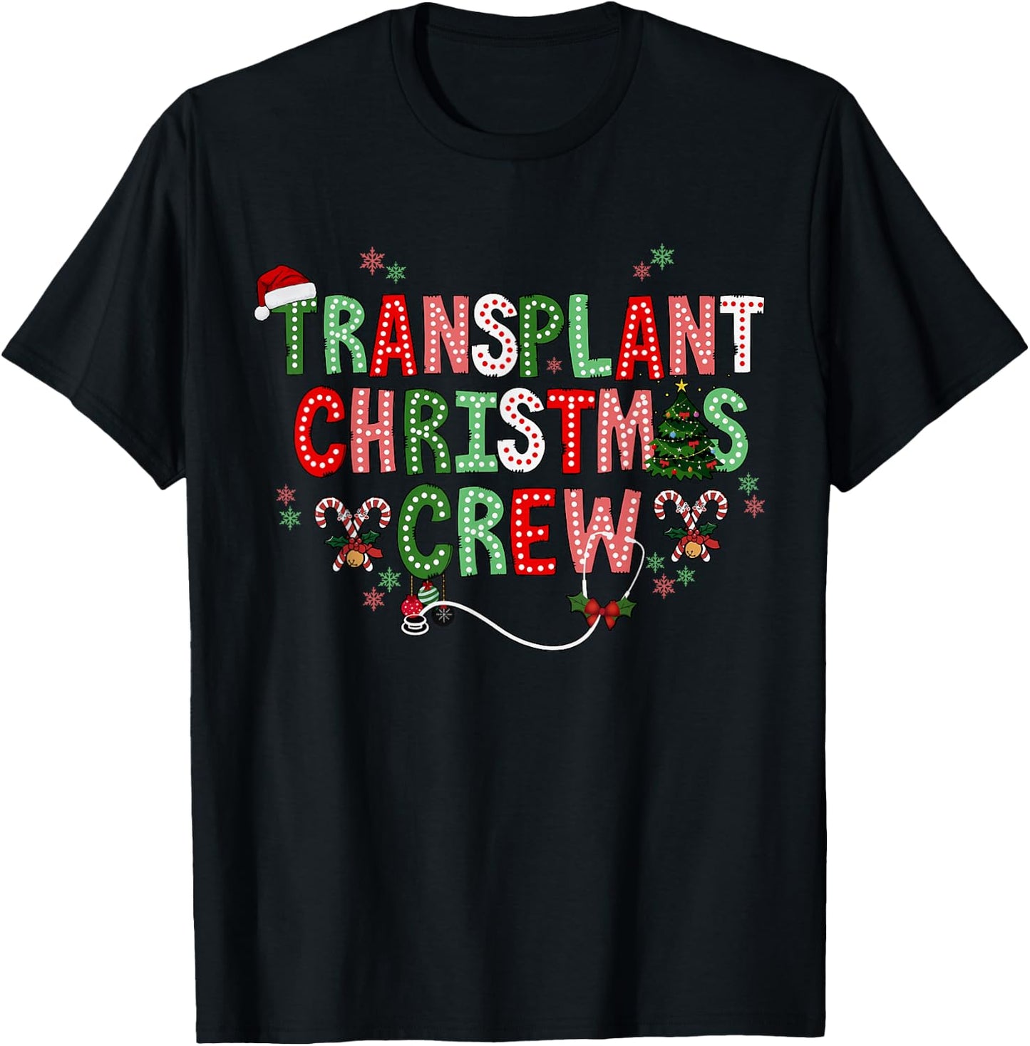 Christmas Transplant Nurse Bone Marrow Transplant Nurse BMT T-Shirt - T-Shirt | Black