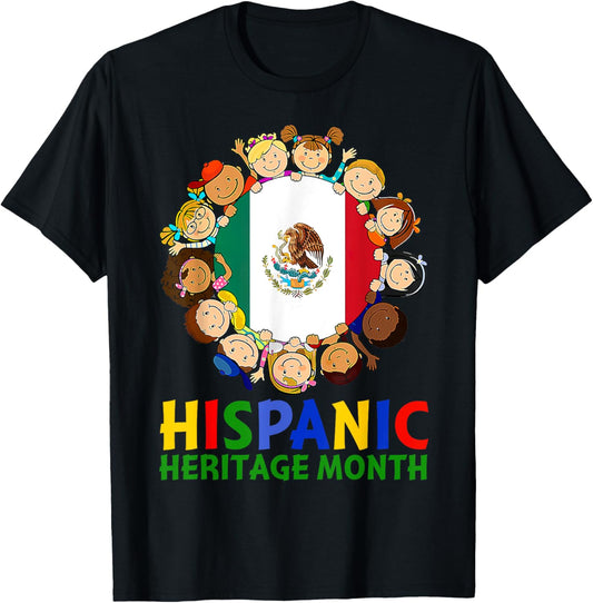Hispanic Heritage Month Mexico Kids Boys Girls T-Shirt - T-Shirt | Black
