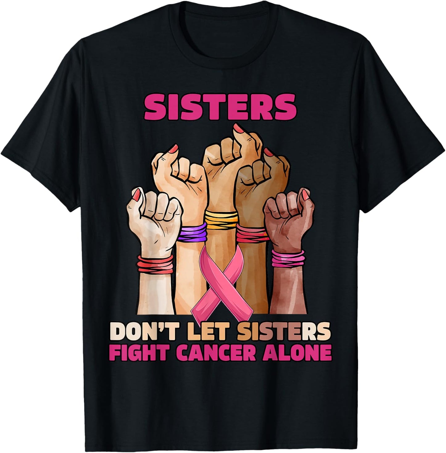 Pink Ribbon Breast Cancer Awareness Pink Ribbon October T-Shirt - T-Shirt | Black
