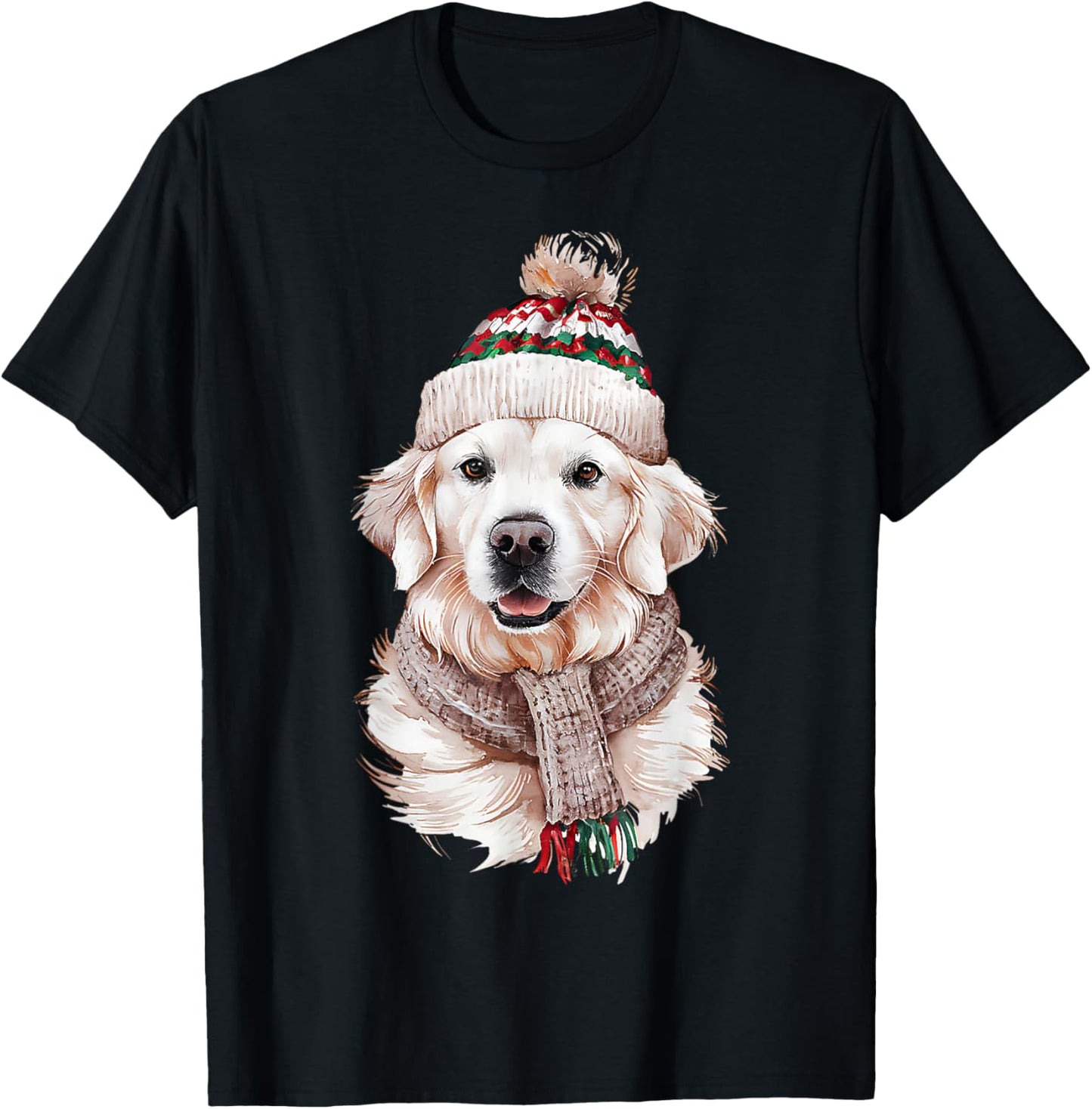 White English Cream Golden Retriever Mom Dog Puppy Christmas Women T-Shirt - T-Shirt | Black