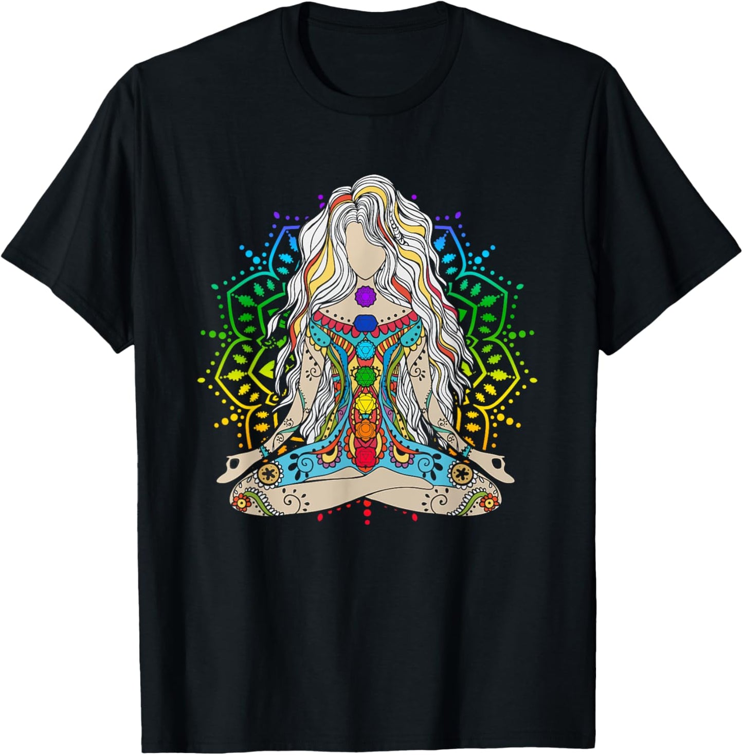 Yoga Meditation Spiritual Body Energy Chakra Buddha T-Shirt - T-Shirt | Black