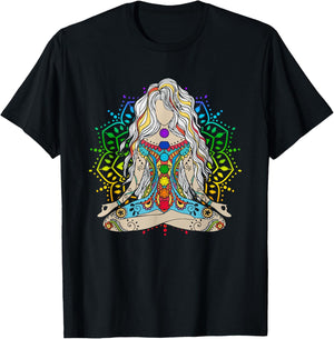 Yoga Meditation Spiritual Body Energy Chakra Buddha T-Shirt - T-Shirt | Black