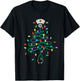 Stethoscope Christmas Tree Lights Nurse Christmas Scrub Top T-Shirt - T-Shirt | Black
