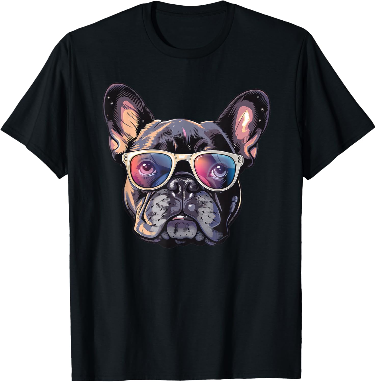 French Bulldog Dog Sunglasses T-Shirt - T-Shirt | Black