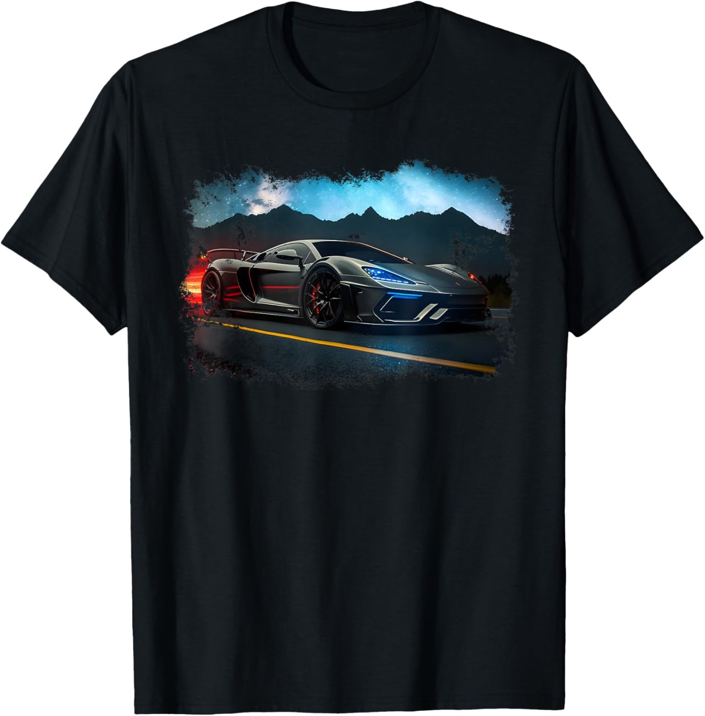 Cool Supercar Sports Car Concept Hypercar Racing Art Graphic T-Shirt - T-Shirt | Black
