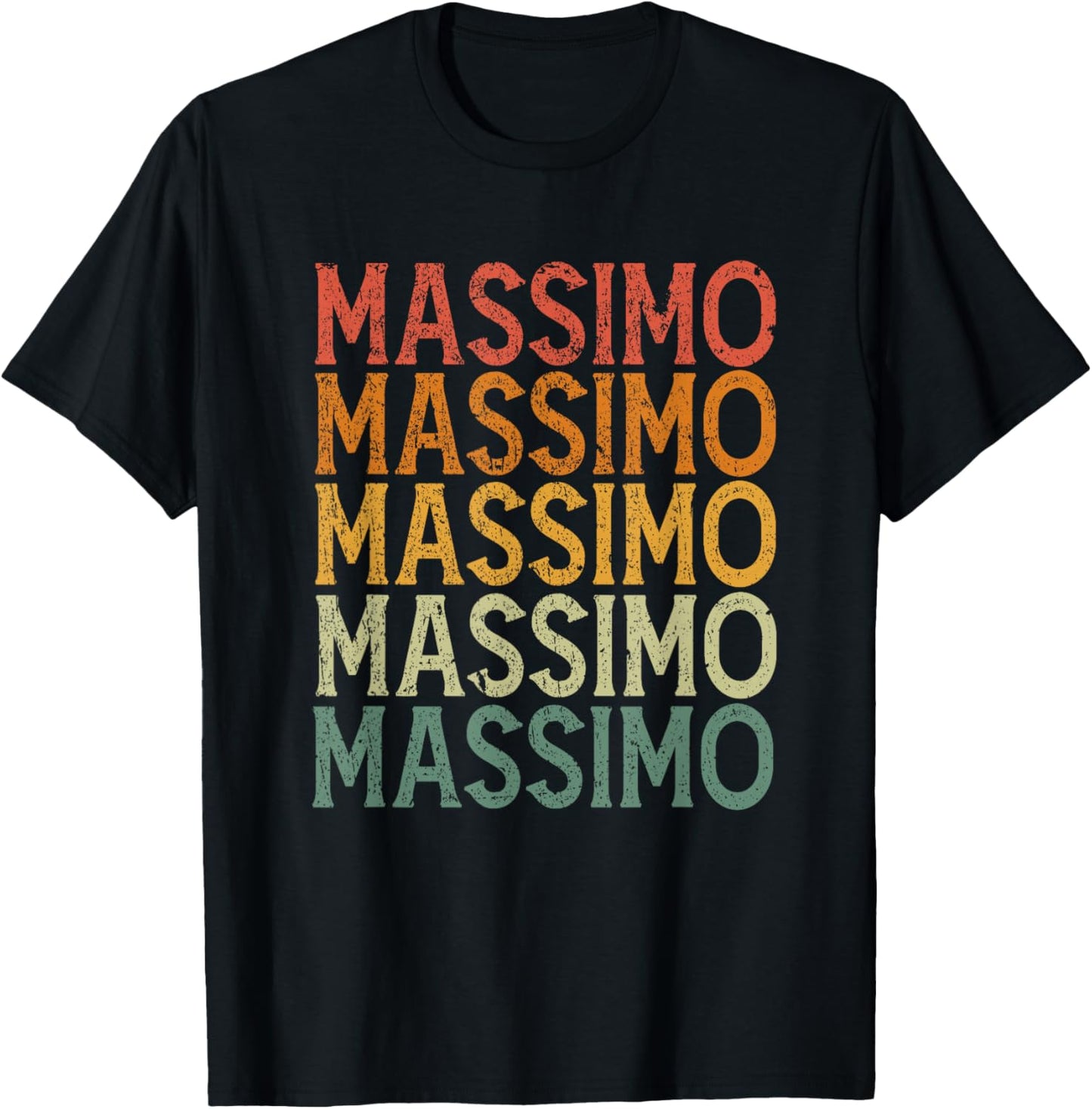 Retro Custom First Name Massimo T-Shirt - T-Shirt | Black