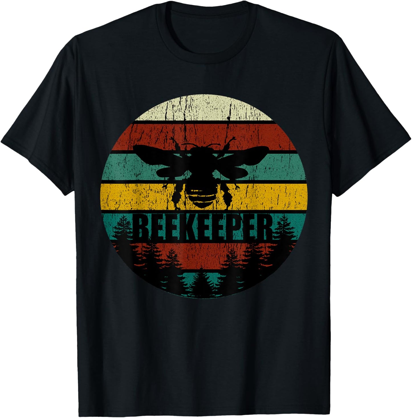 Retro Vintage Beekeeper Beekeeping Bee Gift T-Shirt - T-Shirt | Black