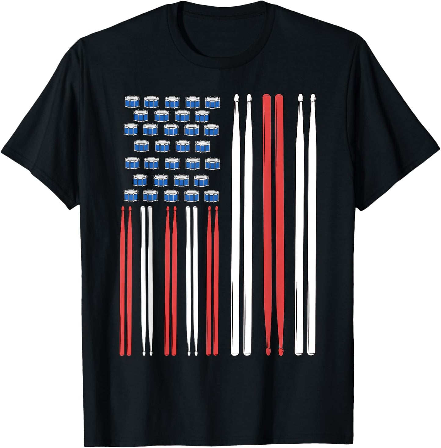 Drum Sticks Shirt Drummer Gift Drumming Shirt Men Percussion T-Shirt - T-Shirt | Black