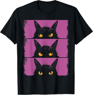 Cat Lover, Grumpy Black Kitten, Cat Mom, Cat Dad Women Girls Kids T-Shirt - T-Shirt | Black