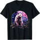 Bear Animal Art Motif Artwork Moon Forest Nature Wildlife T-Shirt - T-Shirt | Black