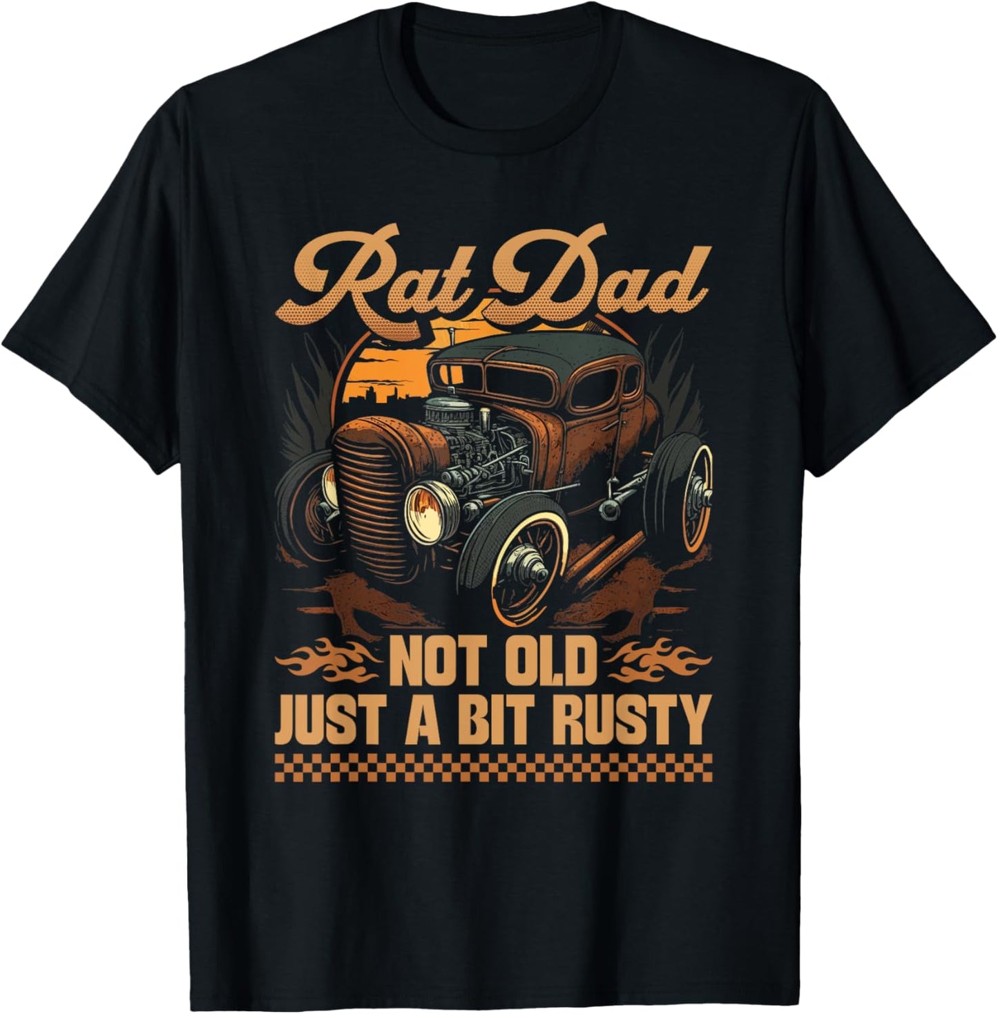 Hot Rod Father Quote, Vintage Rat Rod Dad T-Shirt - T-Shirt | Black